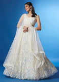 Designer Embroidered Classic White Lehenga Choli - women's fashion mart