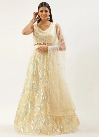 Brilliant Embroidered Classic Yellow Lehenga Choli - women's fashion mart