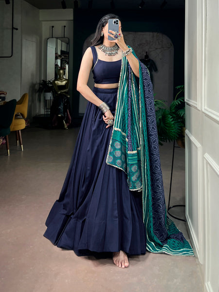 Traditional Plain Lehenga Choli For Navratri