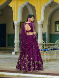 Egg Plant Embroidery Bridesmaid Lehenga Choli