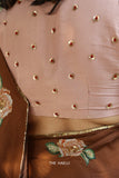 Noori Beige Hand - Embroidered Silk Blouse - women's fashion mart