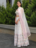 Off-White printed Georgette flared lehenga choli - women's fashion mart