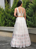Off-White printed Georgette flared lehenga choli - women's fashion mart