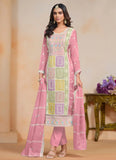 Magical Light Pink Embroidered Organza Salwar Kameez - women's fashion mart