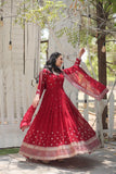 Outstanding Faux Georgette Rich Sequins Worked Designer Gown - women's fashion mart
