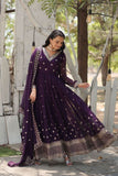 Outstanding Faux Georgette Rich Sequins Worked Gown -Gowns Maroon / M women's fashion mart