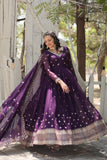 Outstanding Faux Georgette Rich Sequins Worked Designer Gown - women's fashion mart