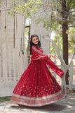 Outstanding Faux Georgette Rich Sequins Worked Designer Gown - women's fashion mart