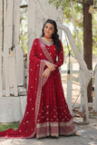 Outstanding Faux Georgette Rich Sequins Worked Designer Gown - women's fashion mart