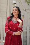 Outstanding Faux Georgette Rich Sequins Worked Gown -Gowns Maroon / M women's fashion mart