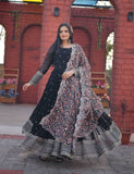Outstanding Faux Georgette Zari Sequins Worked Gown -Gowns Black / S women's fashion mart