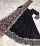 Outstanding Faux Georgette Zari Sequins Worked Gown -Gowns Black / S women's fashion mart