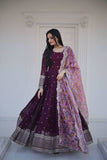 Outstanding Faux Georgette Zari Sequins Worked Gown -Gowns Black / S women's fashion mart