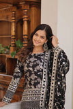 Outstanding Viscous Jacquard Sequins Embroidered Top Sharara Suit -Salwar Kameez Black / M women's fashion mart
