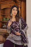 Outstanding Viscous Jacquard Sequins Embroidered Top Sharara Suit -Salwar Kameez Black / M women's fashion mart
