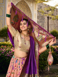 Peach Color Jacquard Silk (Paithani) Weaving Zari Work South Lehenga Choli - women's fashion mart