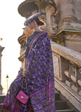 Pristine Purple Handloom Organza Parsi Weaving saree - women's fashion mart