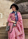 Charming Pink Handloom Organza Parsi Weaving saree - women's fashion mart