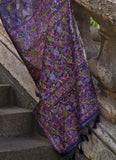 Pristine Purple Handloom Organza Parsi Weaving saree - women's fashion mart