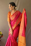 Hot Pink Patola Saree -Patola Saree Default Title women's fashion mart