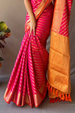 Hot Pink Patola Saree -Patola Saree Default Title women's fashion mart