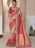 Luxurious Pure Kanjivaram With Patola Work Traditional Saree - women's fashion mart