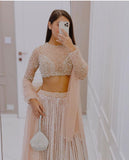 Cream atin silk padding lehnga with sequence work - INSPIRED | Ready To Wear  women's fashion mart