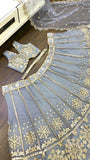 Blue Net lehnga with foil paper & zari work - INSPIRED | Ready To Wear  women's fashion mart