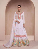Flawless Off-White Chinon Embroidered Lehenga With Kurta - women's fashion mart