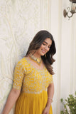 Rama georgette Embroidered A-line gown -Gowns M / Rama women's fashion mart