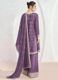 Glowing Lavender Chinon Embroidered Palazzo Suit - women's fashion mart
