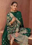Formidable Forest Green Embroidered Chinon Palazzo Suit - women's fashion mart