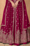 Iconic Faux Georgette Embroidered Anarkali Suits -Anarkali Suit Wine / M women's fashion mart