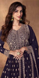Iconic Faux Georgette Embroidered Anarkali Suits -Anarkali Suit Wine / M women's fashion mart