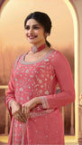 Formidable Dusty Pink Embroidered Palazzo Suit - women's fashion mart