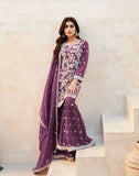 Seraphic Twilight Lavender Embroidered Sharara Suit - women's fashion mart