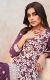 Seraphic Twilight Lavender Embroidered Sharara Suit - women's fashion mart