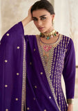 Jubilant Purple Chinon Embroidered Salwar Kameez - women's fashion mart