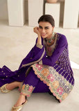 Jubilant Purple Chinon Embroidered Salwar Kameez - women's fashion mart