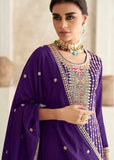 Jubilant Purple Chinon Embroidered Salwar Kameez - women's fashion mart