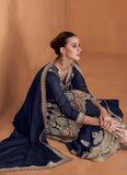 Classic Royal Blue Chinon Embroidered Palazzo Suit - women's fashion mart