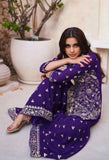 Charming Dark Purple Georgette Embroidered Sharara Suit - women's fashion mart