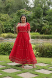 Gorgeous Zari Sequins Luxury Embroidered Faux Blooming Gown - women's fashion mart