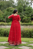 Gorgeous Zari Sequins Luxury Embroidered Faux Blooming Gown - women's fashion mart
