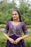 Designer Luxury Zari Sequined Embroidered Faux Blooming Gown - women's fashion mart