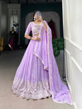 Dreamlike Lavender The Bridesmaid Embroidered Lehenga Choli - women's fashion mart