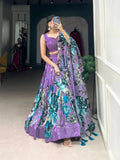 Phenomenal Tussar Silk Floral Printed Flared Lehenga Choli - women's fashion mart