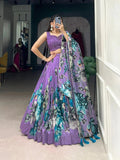 Phenomenal Tussar Silk Floral Printed Flared Lehenga Choli - women's fashion mart