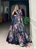 Phenomenal Tussar Silk Floral Printed Flared Lehenga Choli - women's fashion mart