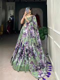 Phenomenal Tussar Silk Floral Printed Flared Lehenga Choli - women's fashion mart